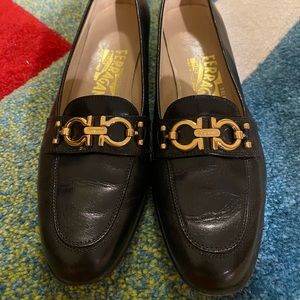 Black Vintage Salvatore Ferragamo Loafers Size 7